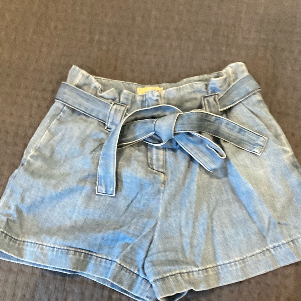 L'AGENCE Blue High Waist Denim Shorts
